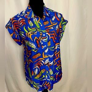 Múltiples XS tropical rayón blouse EUC